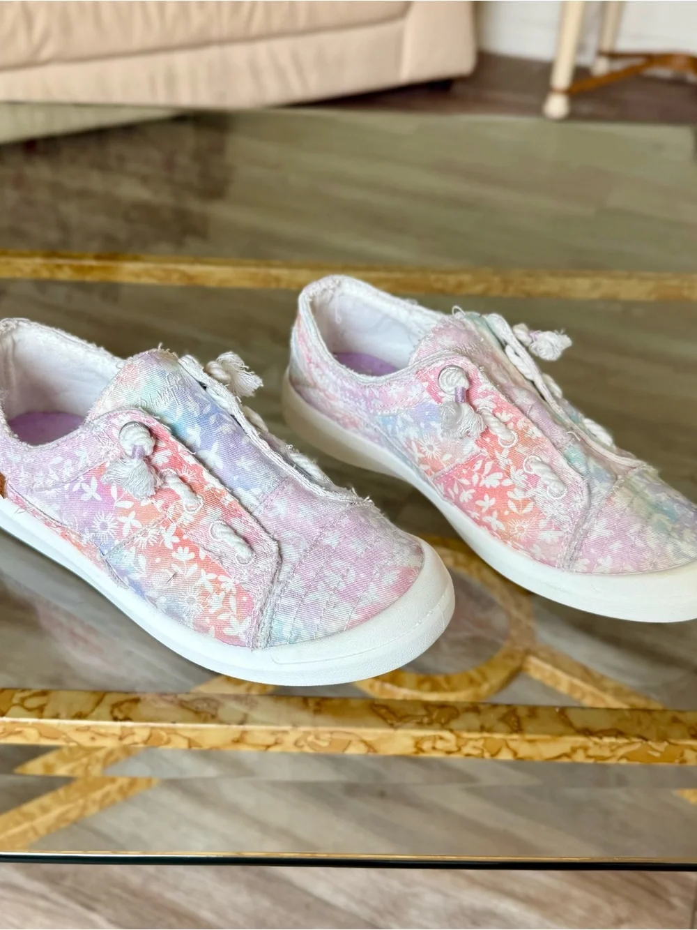 Blowfish Malibu Kids Pastel Floral Slip-On Sneakers - Pink & Lavender